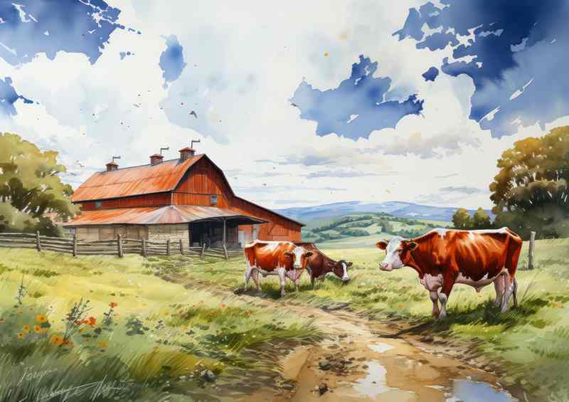 armstead Charm Cows as Icons of Rural Life | Metal Poster