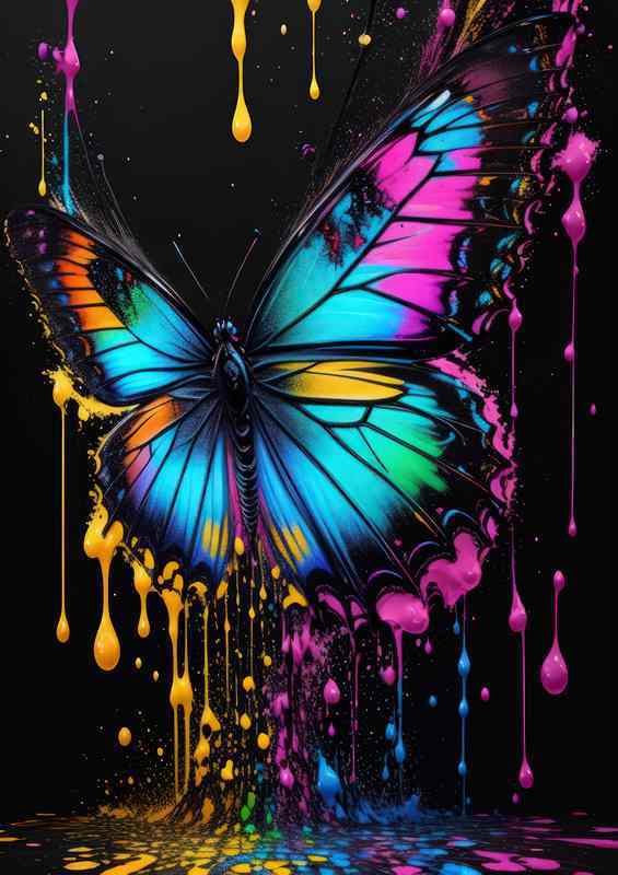 Butterflies in the Wild A Symphony of Colors and Flight | Metal Poster