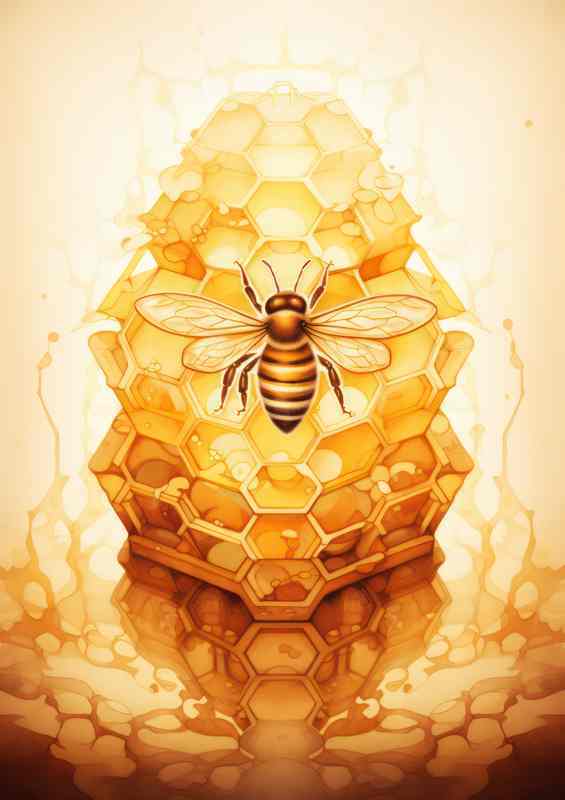 Floral Elegance and Liquid Gold The Story of Bees | Metal Poster