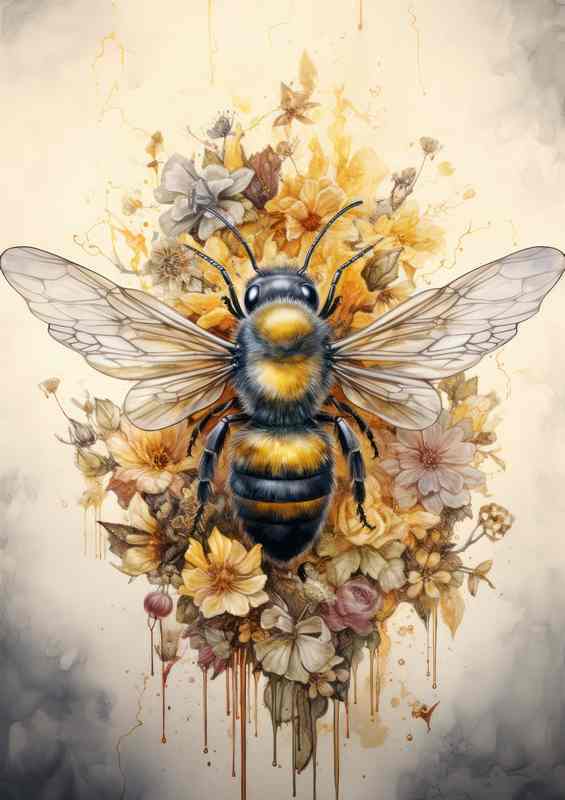 From Blossom to Jar Exploring Bees Flowers and Honey | Metal Poster