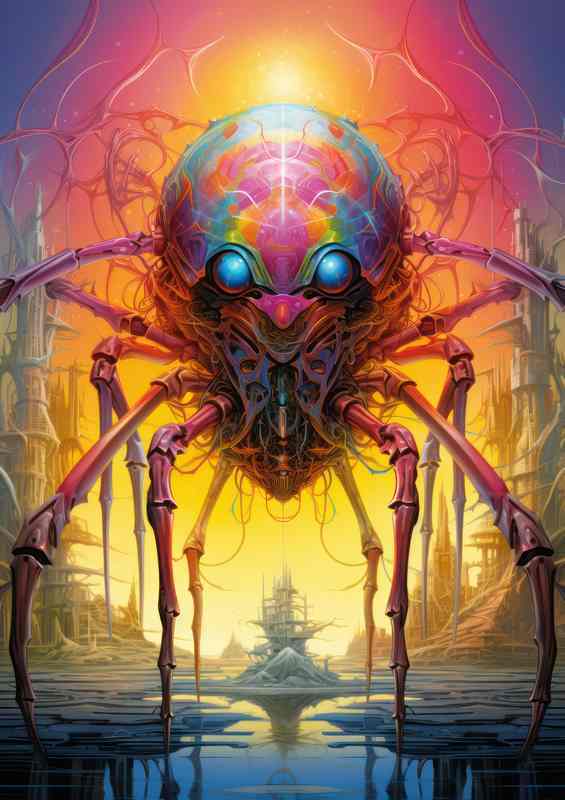 Natures Rainbow Weavers Colorful Spider Species | Metal Poster