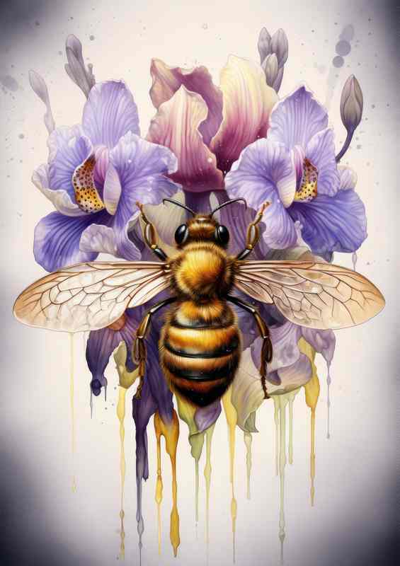 Bee Life Metal Poster - Bees Pollinating, Crafting Honey