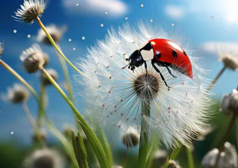 Garden Gems Ladybugs on Wildflowers | Metal Poster