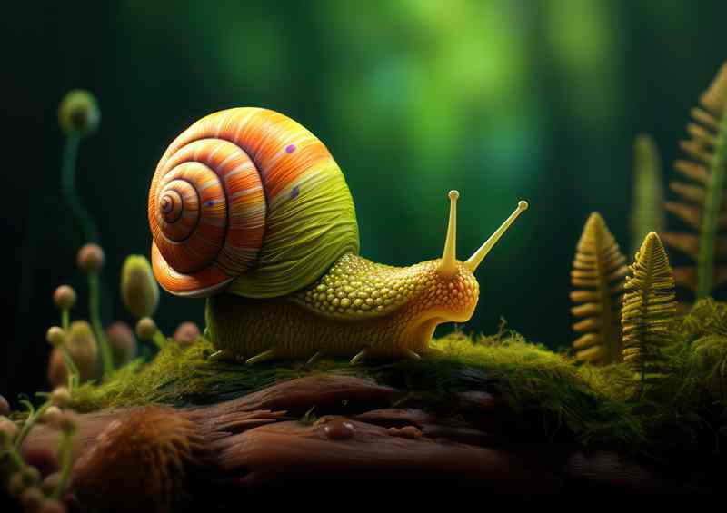 In Living Color Snails that Light Up the Garden | Metal Poster