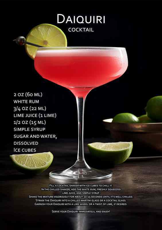 Daquri Cocktail Drink | Metal Poster