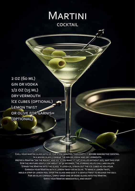 Martini Cocktail Drink | Metal Poster