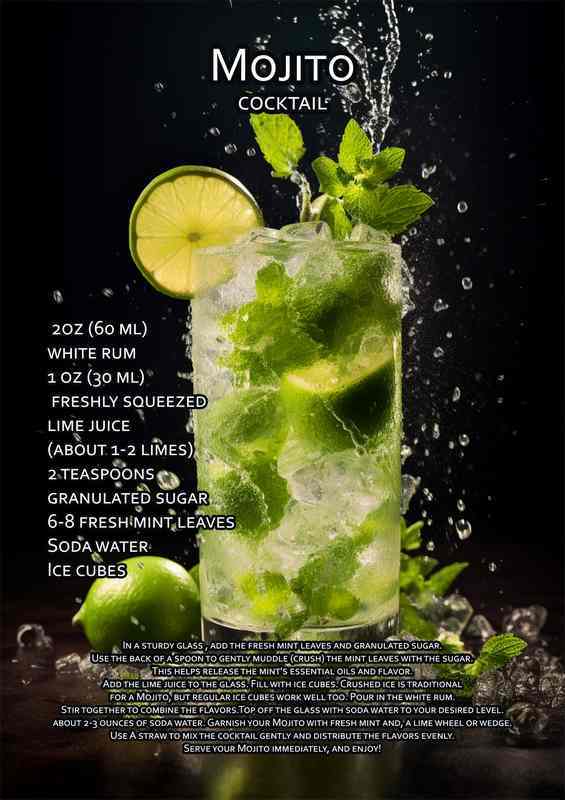 Mojito Cocktail Drink | Metal Poster