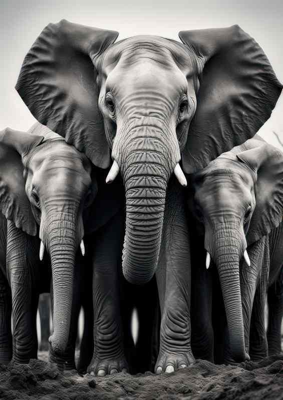 A Hurd Of Elephants on a stand off | Metal Poster