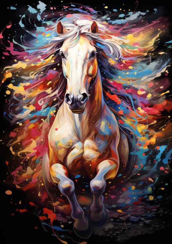 Stunning Horse Metal Poster | Vibrant Colors