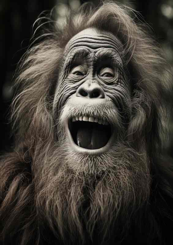 Jungle Joy Metal Poster - Orangutan in Paradise