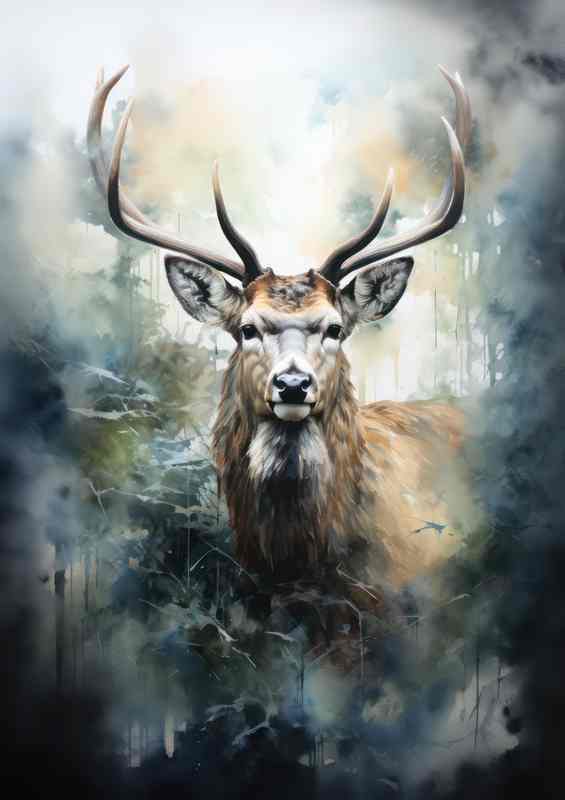 Into the Wild Discovering Deer in the Forest | Metal Poster