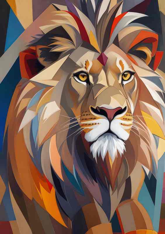 Lion In Art form been majestic | Metal Poster