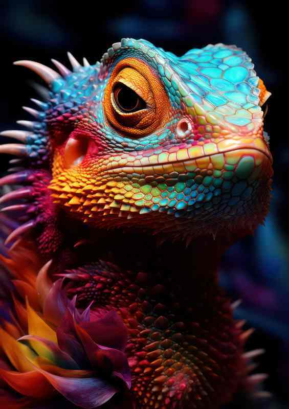 Lizard great colours looking at the lens | Metal Poster