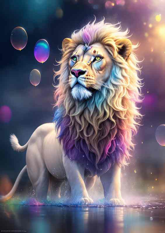 Majestic Lion King surreal art | Metal Poster