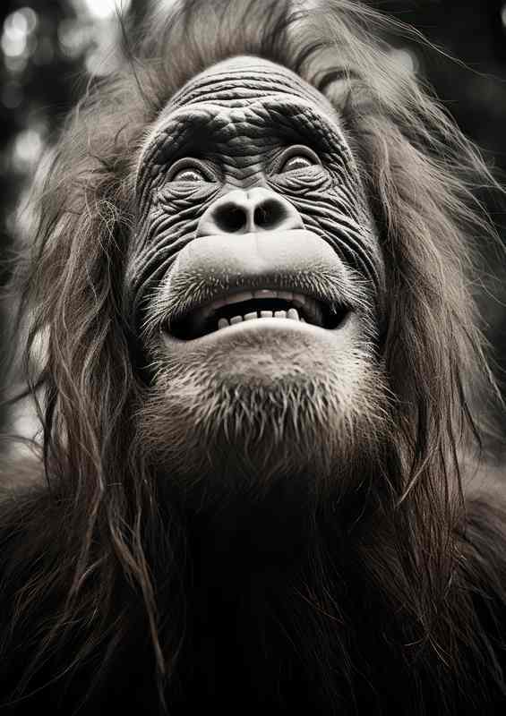 Orangutan enjoying daily sun bathe | Metal Poster