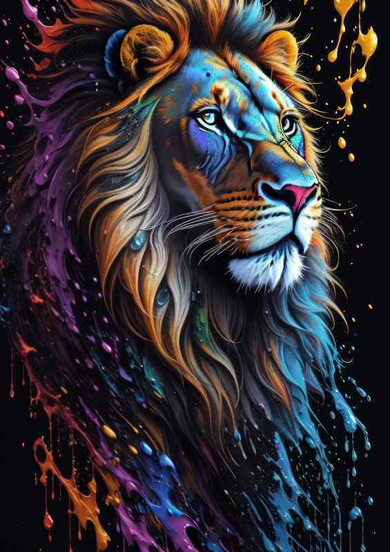 Savannah Lion Splendor Metal Poster