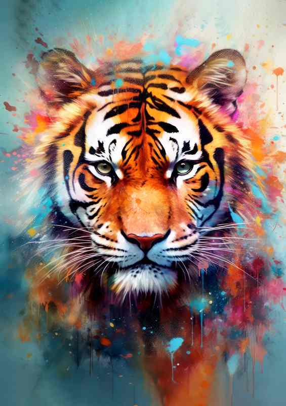 Tiger Stripe Colorful Metal Poster