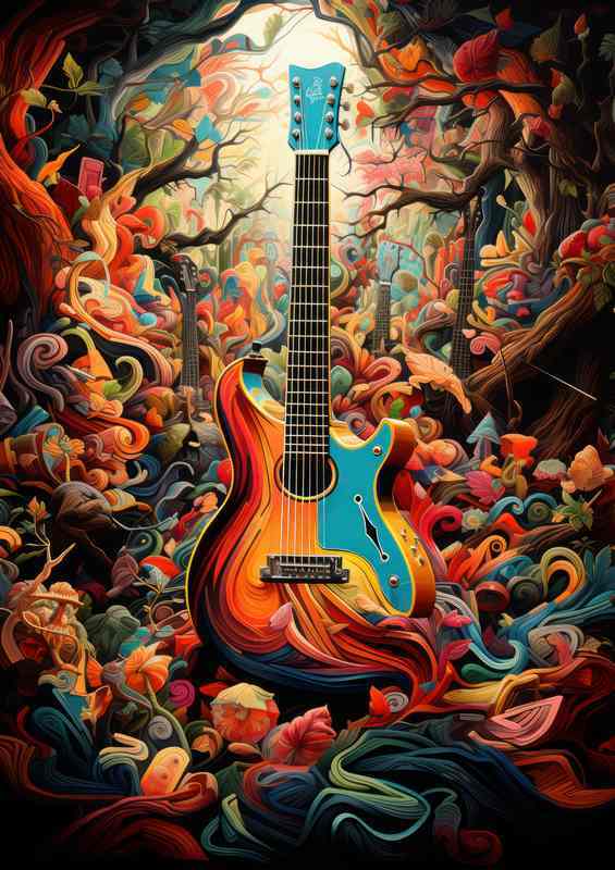 Music art from beyond surrealism guitar | Metal Poster