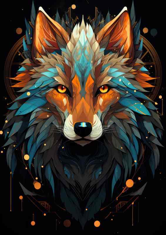 The Calm Wolf just relaxing in a nice art style | Metal Poster