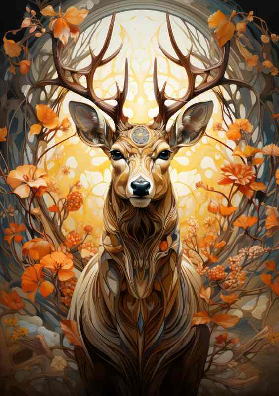 Deer of Dreams Metal Poster - Autumn Beauty