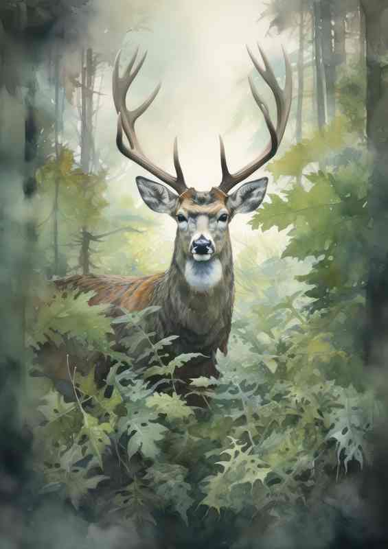 The Majestic Deer A Woodland Wonder | Metal Poster