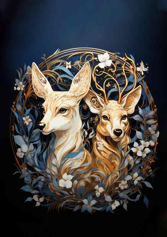 The Serenity of Woodland Deer | Metal Poster