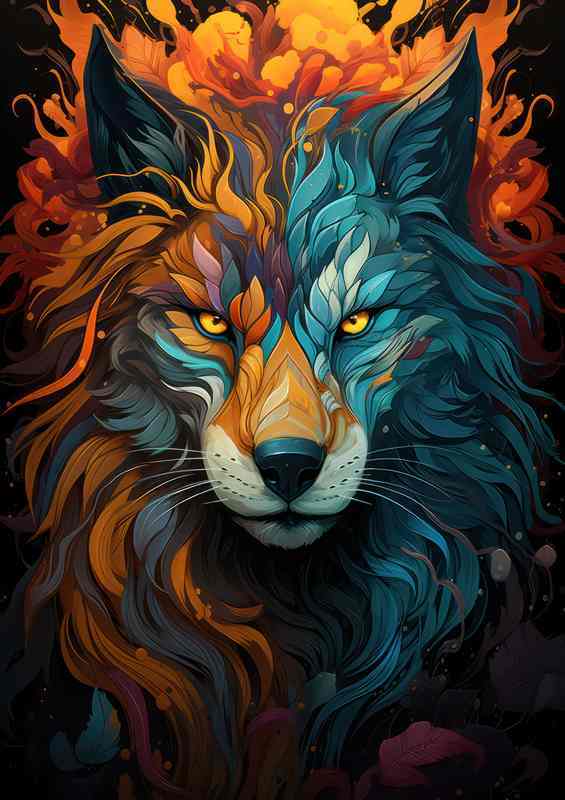 The Wolf Looking Slightly Fustrated vice colours | Metal Poster