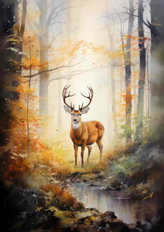 Unveiling the Mysteries of Forest Dwelling Deer | Metal Poster