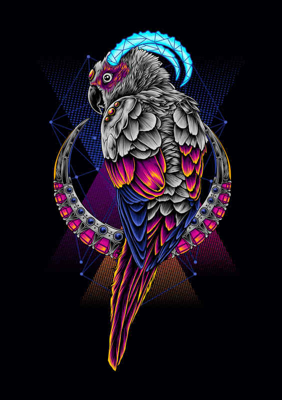Geometric Parrot | Metal Poster