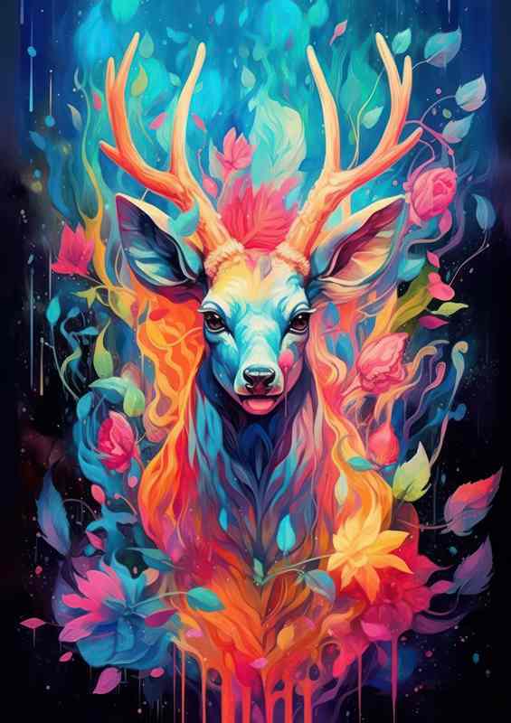 Whimsical Deer Wonderland a nice soft colour pallet | Metal Poster