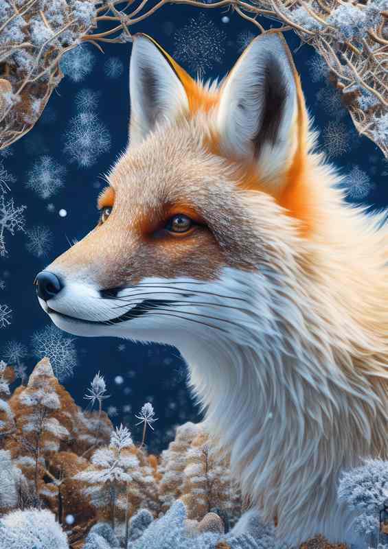 Whisper of Snow Foxs Silent Journey | Metal Poster