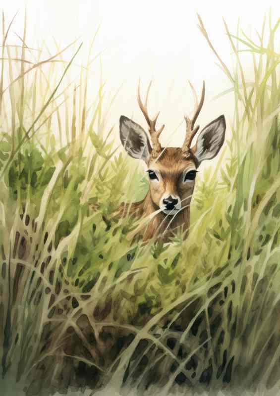 Wildlife Expedition Tracking Deer in the Woods | Metal Poster