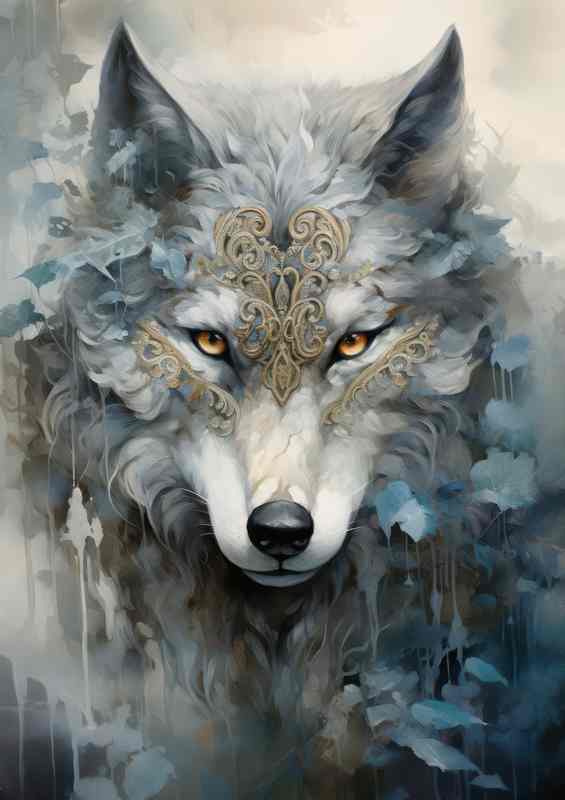 Wolf Masked with dreamy snow colours | Metal Poster