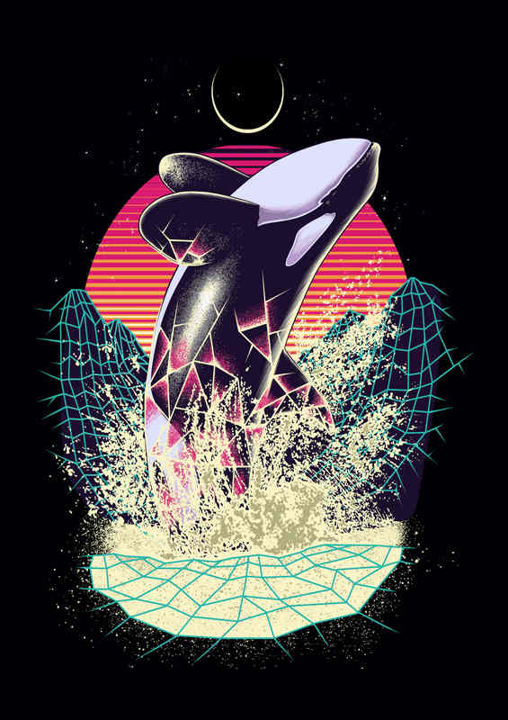 Geometric Whale | Metal Art Poster