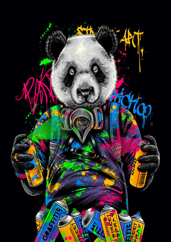 Graffiti Panda | Metal Poster