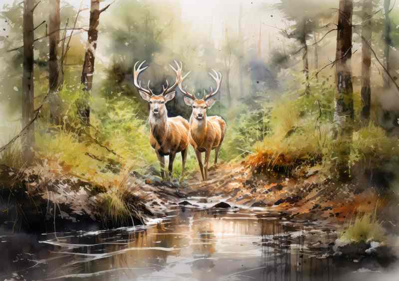 Deer in the Woods A Natural Beauty to Behold | Metal Poster
