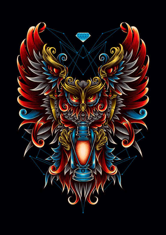 Owl in Lightness Metal Poster