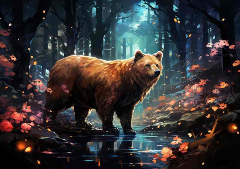 Bear in Woods | Metal Poster