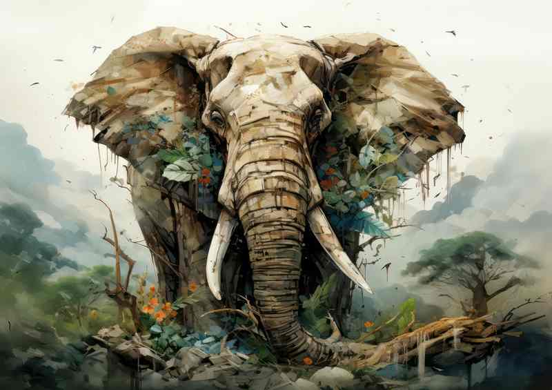Mighty Elephand Woodland | Metal Poster