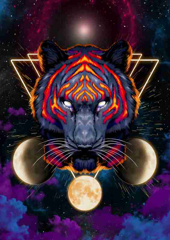 Celestrial Tiger Art | Metal Poster
