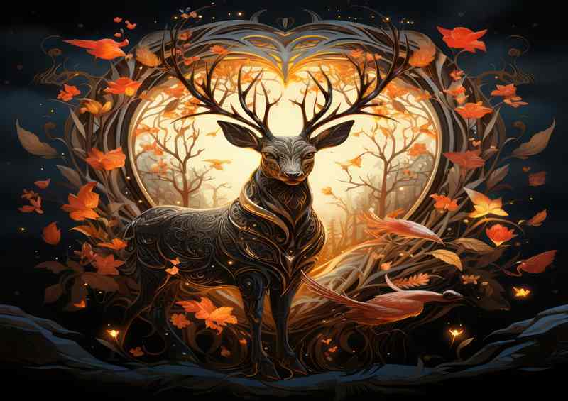 the perfect deer embraced in love | Metal Poster