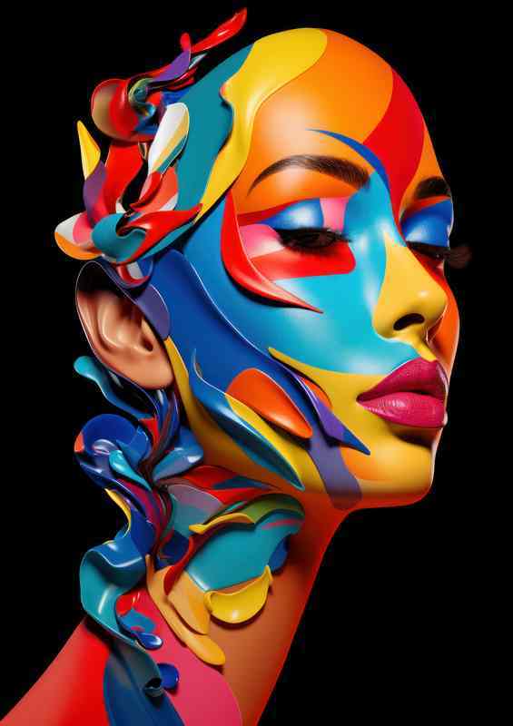 Abstract Colorscapes Faces as Living Works of Art | Metal Poster