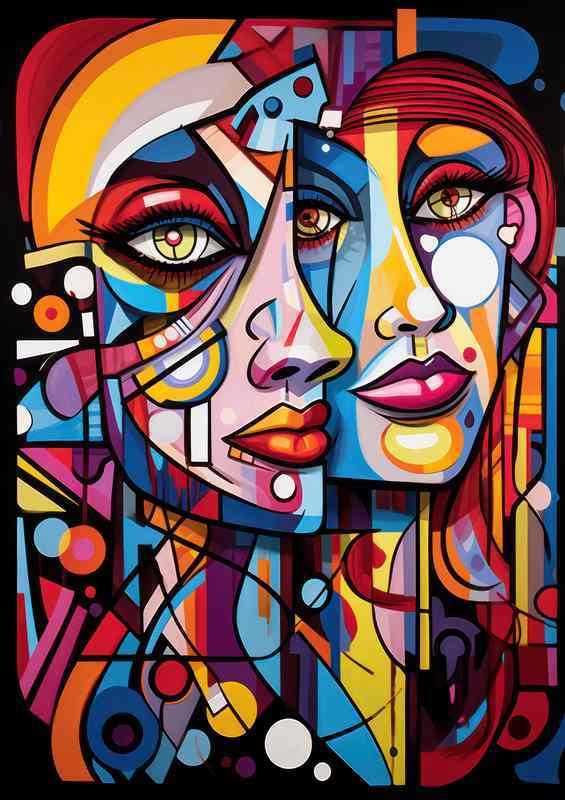 Abstract Expressions Faces that Defy Convention | Metal Poster