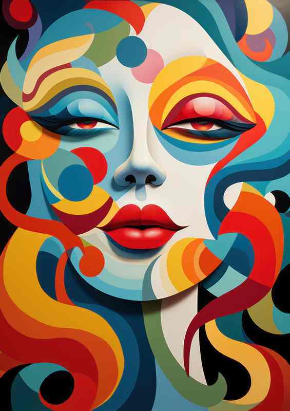Abstracted Humanity Exploring Colorful Faces in Art | Metal Poster