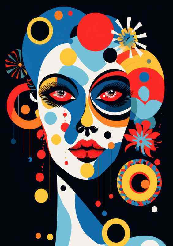 Chaos and Harmony Colorful Abstract Faces Revealed | Metal Poster