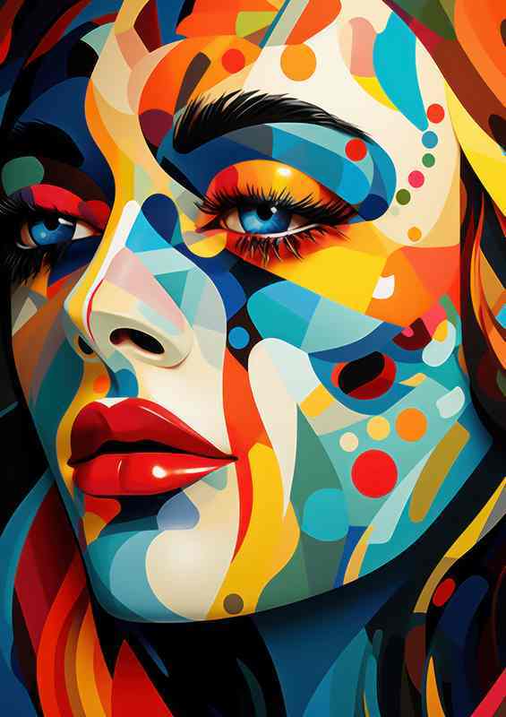 The Spectrum of Emotion Colorful Abstract Faces | Metal Poster