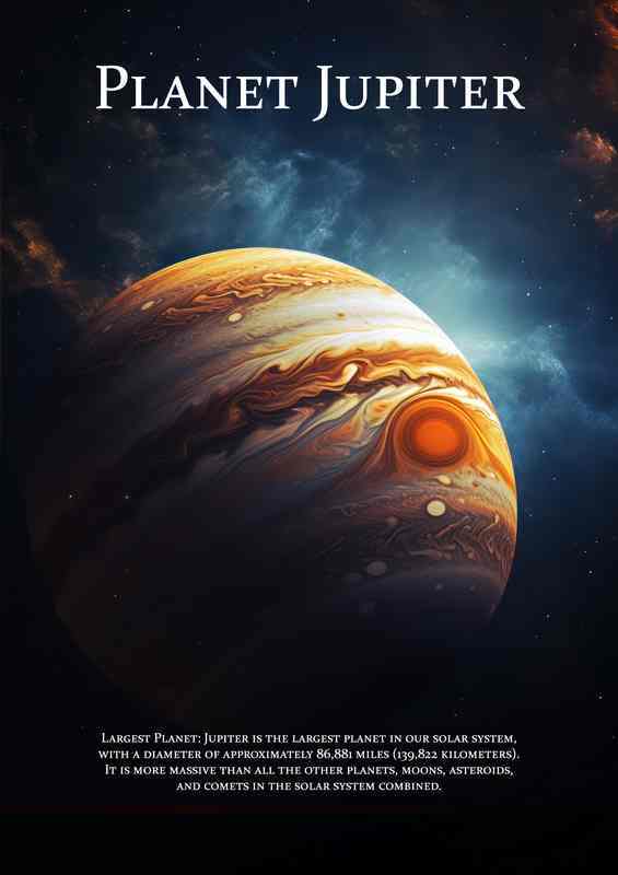 Planet Jupiter space art | Metal Poster