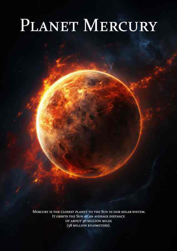 Planet Mercury version two Space Art | Metal Poster