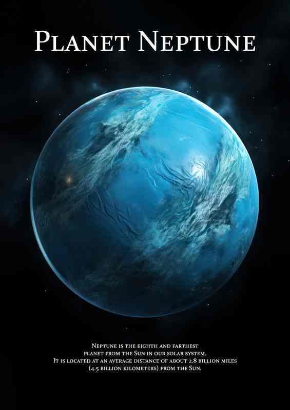 Planet Neptune Space Art | Metal Poster