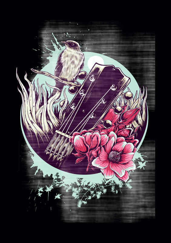 Musical Bird | Soulful Playing - Metal Poster